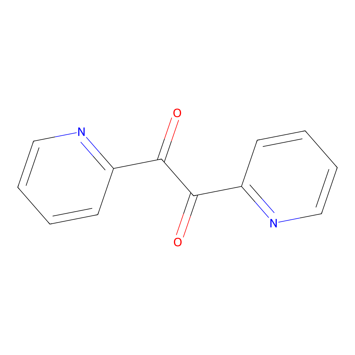 1,2-Di(pyridin-2-yl)ethane-1,2-dione , 2,2'-Pyridil molecular structure, CAS 492-73-9