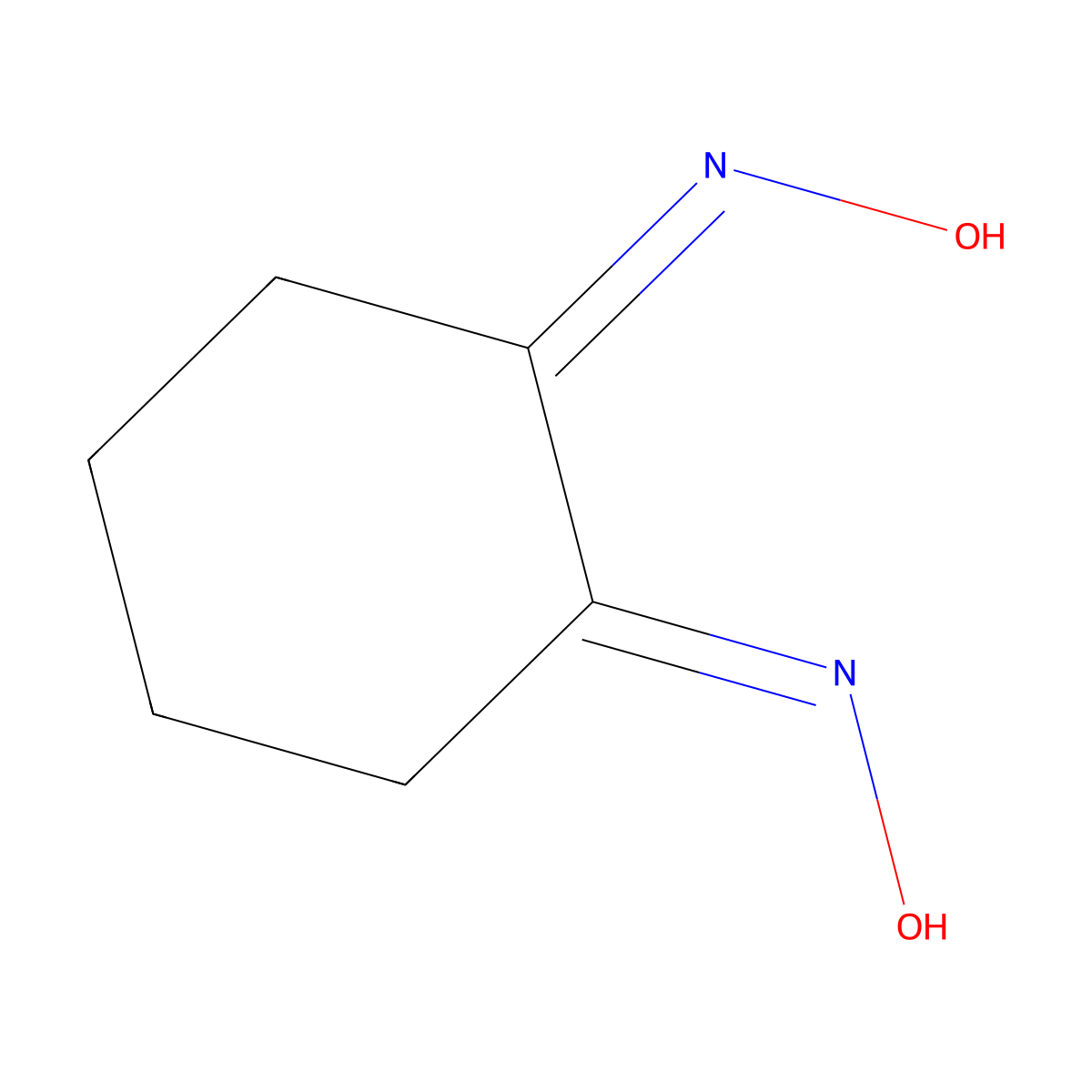 (1E,2E)-1,2-Cyclohexanedione 1,2-dioxime molecular structure, CAS 492-99-9