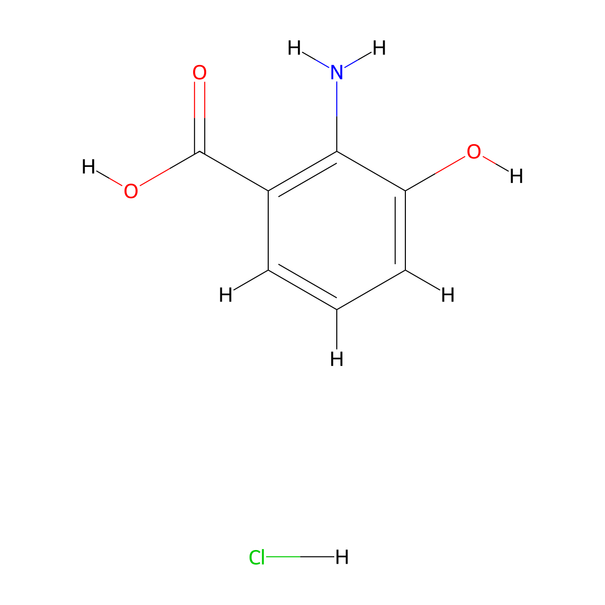 Benzoic acid, 2-amino-3-hydroxy-, hydrochloride (1:1) molecular structure, CAS 4920-81-4