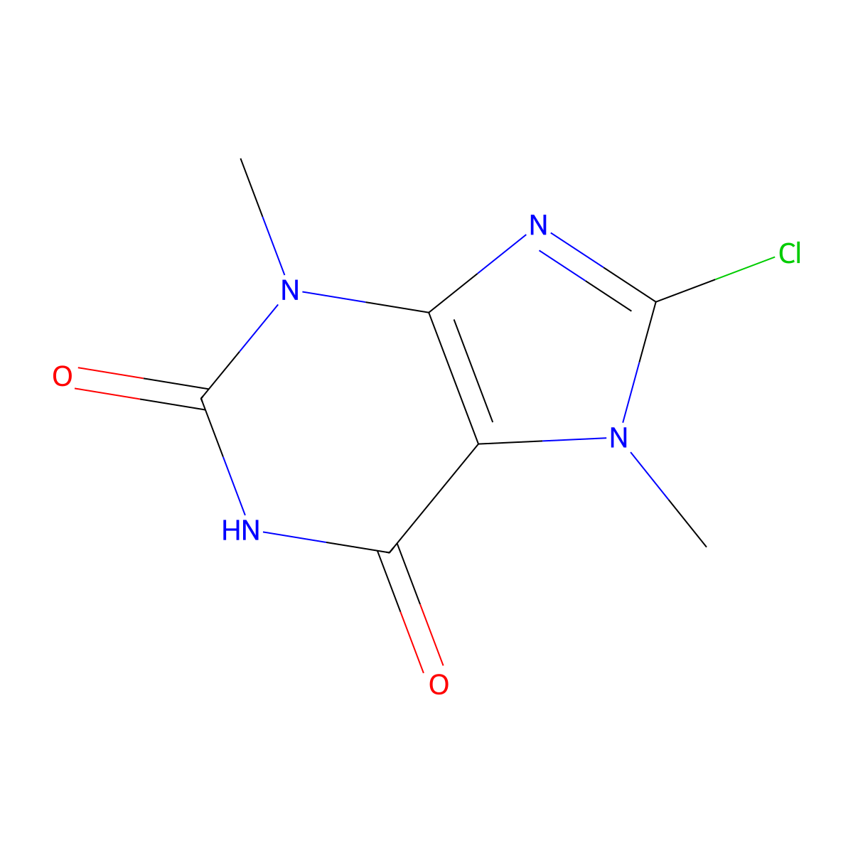 8-Chloro-3,7-dihydro-3,7-dimethyl-1H-purine-2,6-dione molecular structure, CAS 4921-55-5