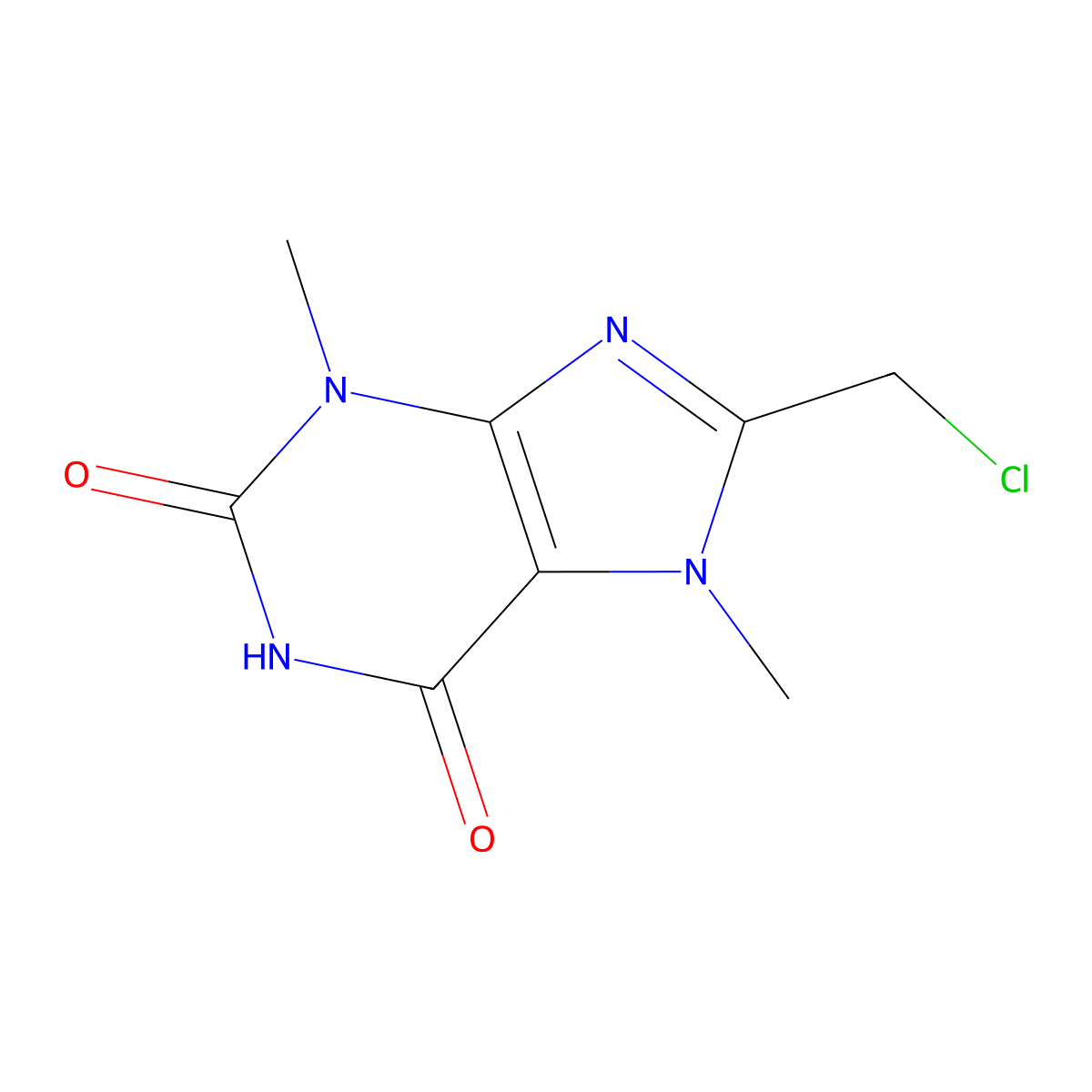 8-(Chloromethyl)-3,7-dimethyl-3,7-dihydro-1h-purine-2,6-dione molecular structure, CAS 4921-56-6