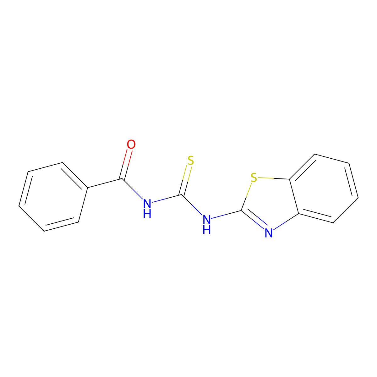 N-(1,3-benzothiazol-2-ylcarbamothioyl)benzamide molecular structure, CAS 4921-90-8