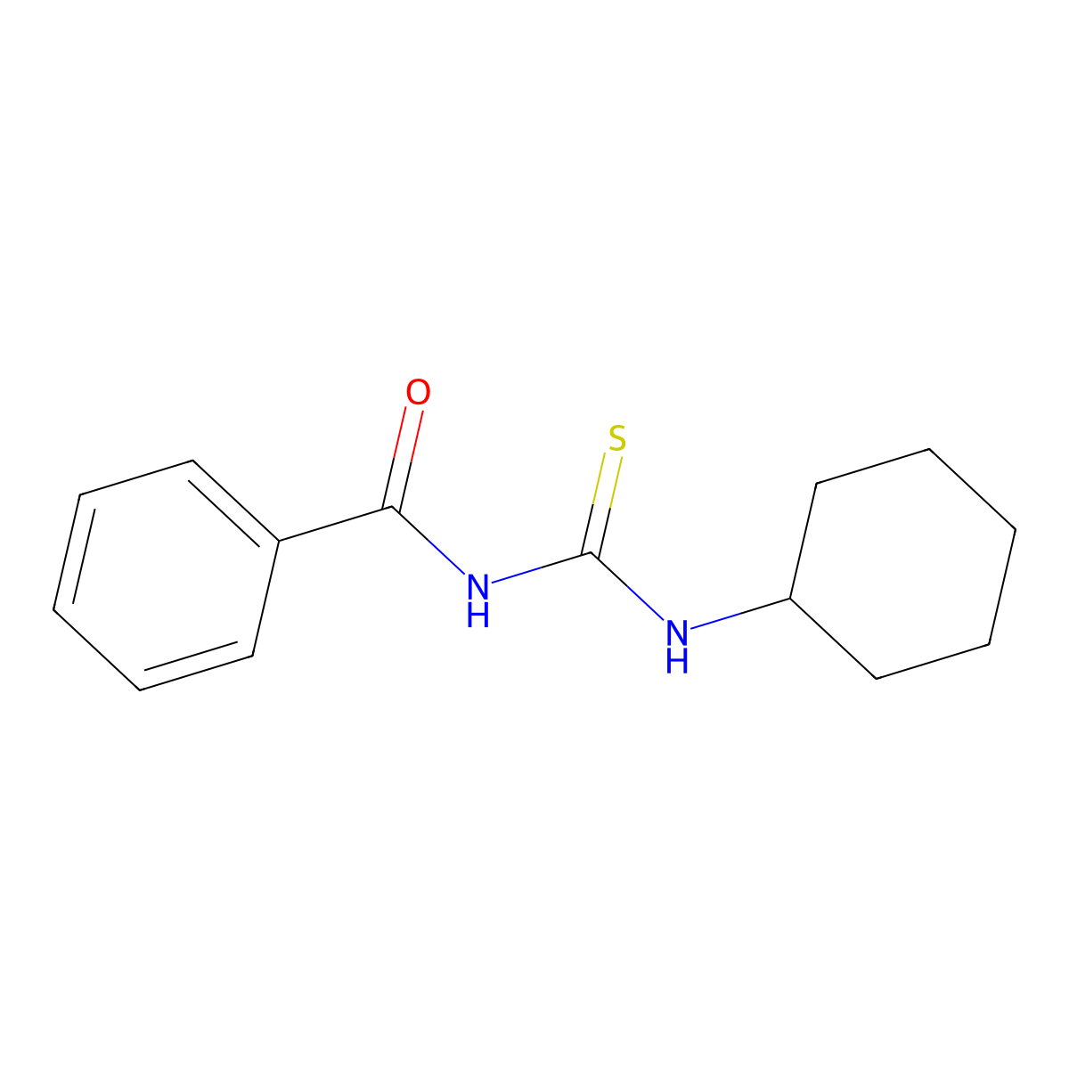 Benzamide, N-[(cyclohexylamino)thioxomethyl]- molecular structure, CAS 4921-92-0