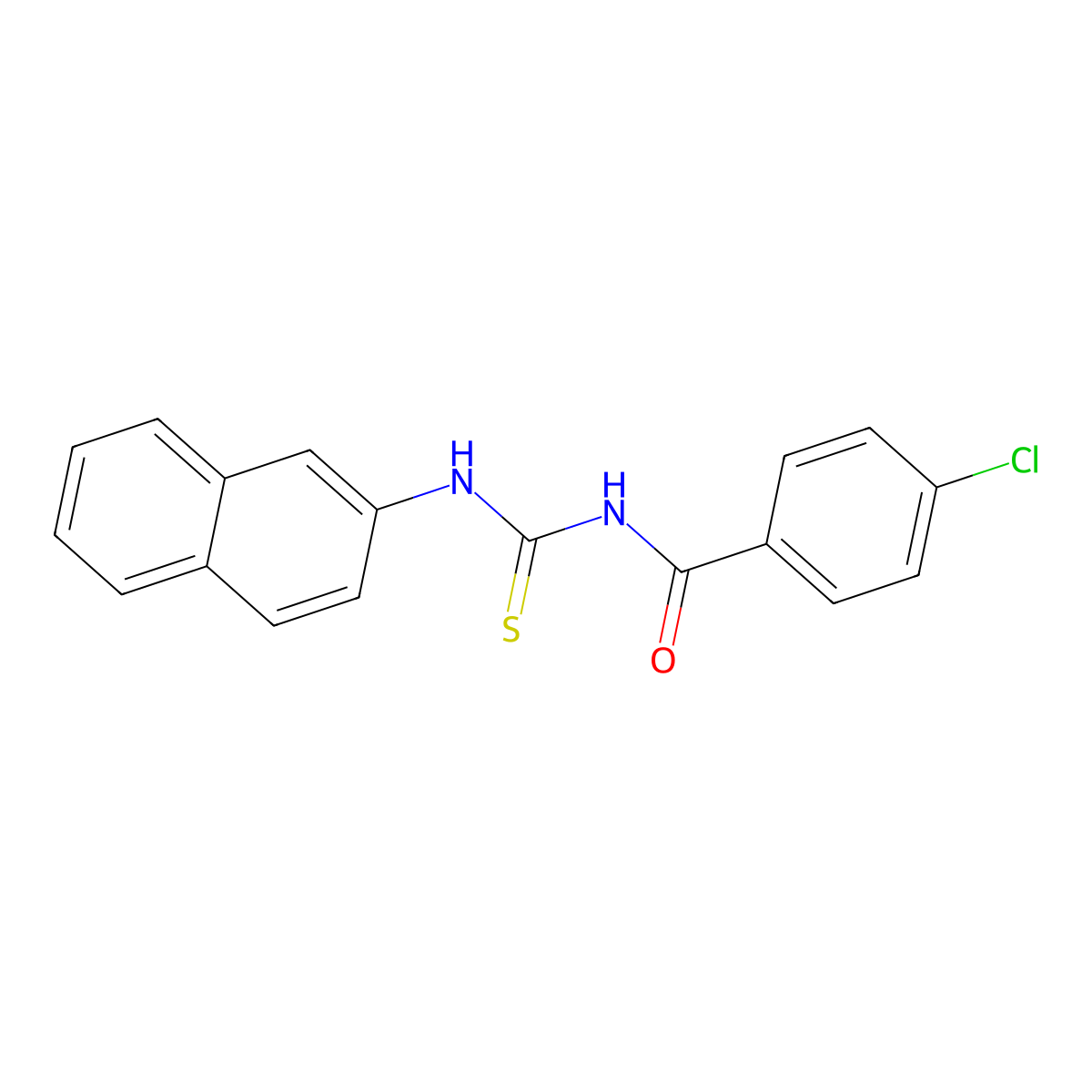4-chloro-N-(naphthalen-2-ylcarbamothioyl)benzamide molecular structure, CAS 4921-94-2