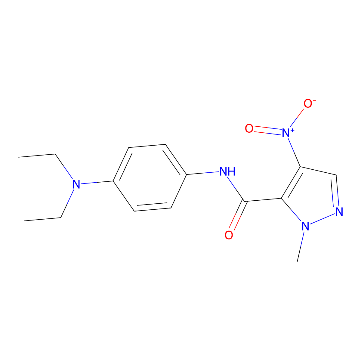 N-[4-(diethylamino)phenyl]-1-methyl-4-nitro-1H-pyrazole-5-carboxamide molecular structure, CAS 492423-45-7