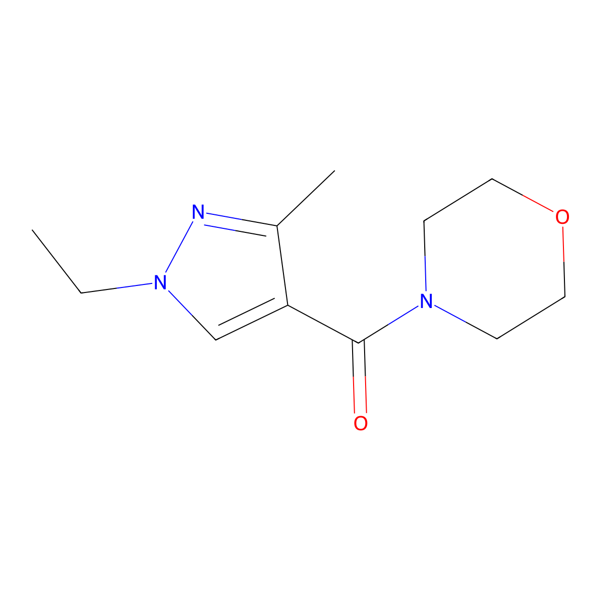 Morpholine, 4-[(1-ethyl-3-methyl-1H-pyrazol-4-yl)carbonyl]-(9CI) molecular structure, CAS 492424-00-7