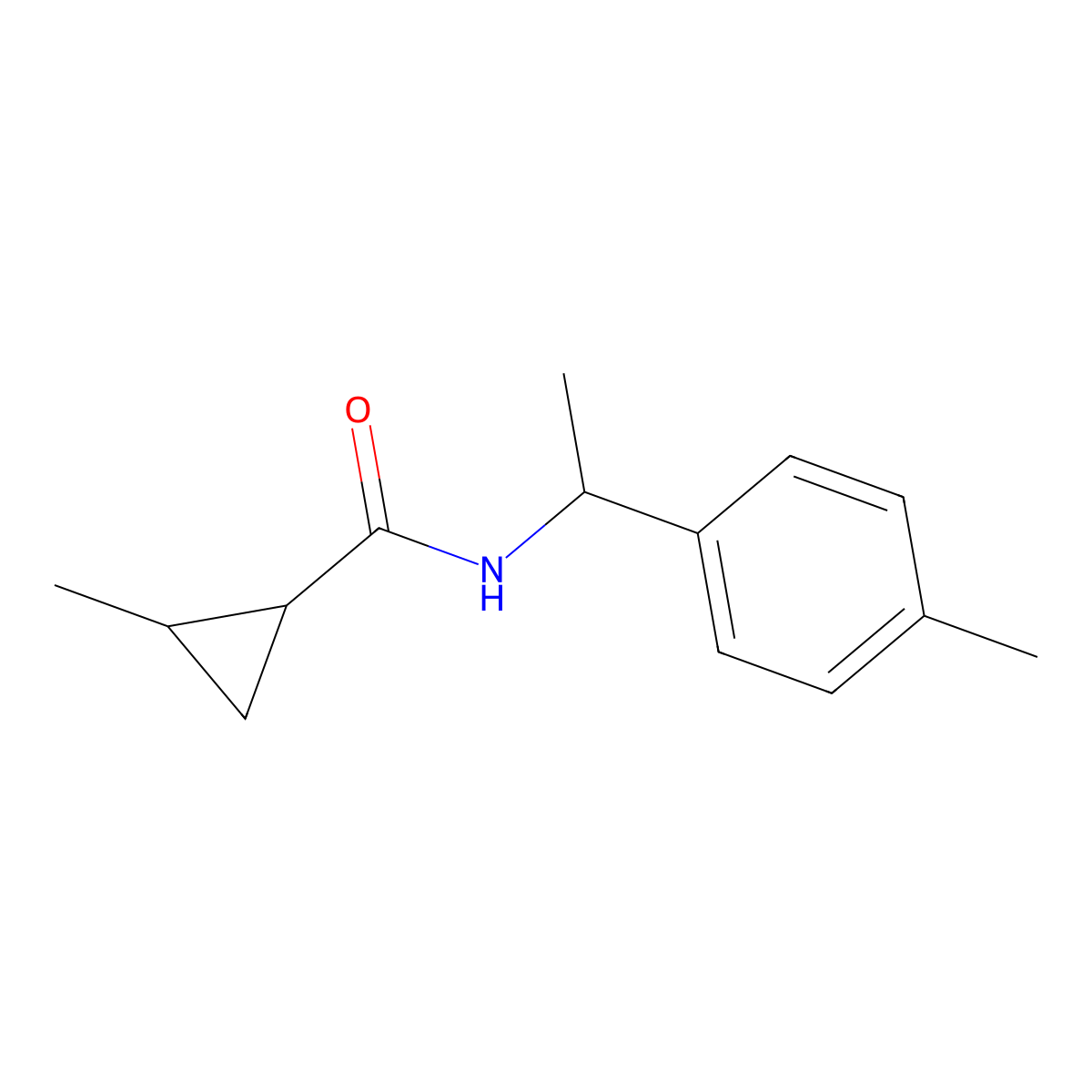 2-methyl-N-[1-(4-methylphenyl)ethyl]cyclopropanecarboxamide molecular structure, CAS 492425-99-7