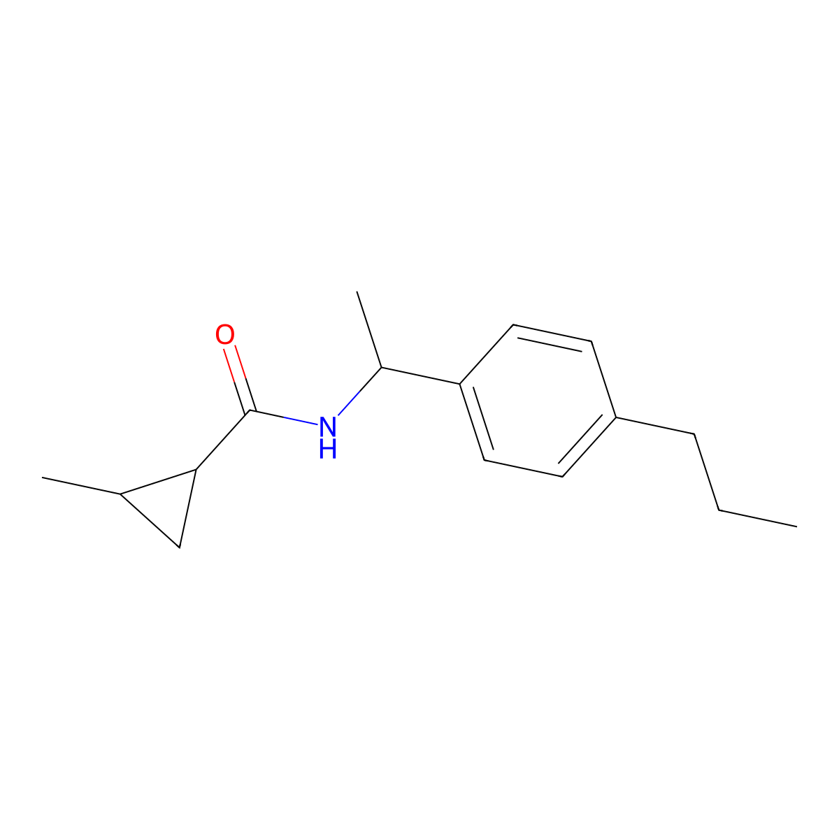 2-methyl-N-[1-(4-propylphenyl)ethyl]cyclopropanecarboxamide molecular structure, CAS 492426-01-4