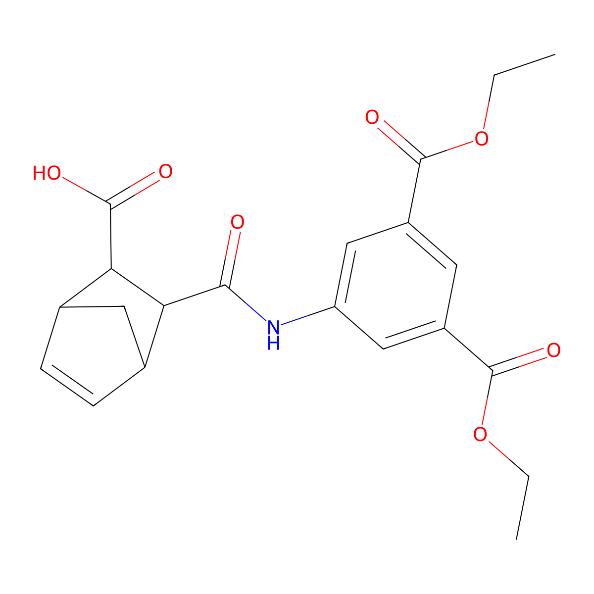 3-{[3,5-Bis(ethoxycarbonyl)phenyl]carbamoyl}bicyclo[2.2.1]hept-5-ene-2-carboxylic acid molecular structure, CAS 492426-08-1