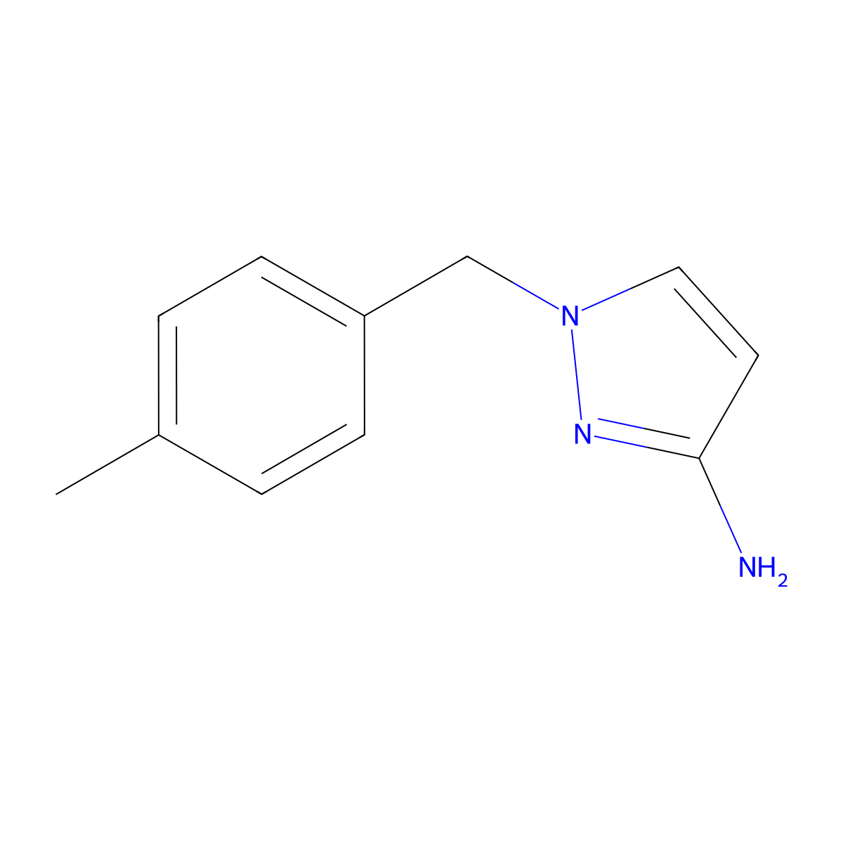 1-(4-Methylbenzyl)-1H-pyrazol-3-amine molecular structure, CAS 492426-22-9