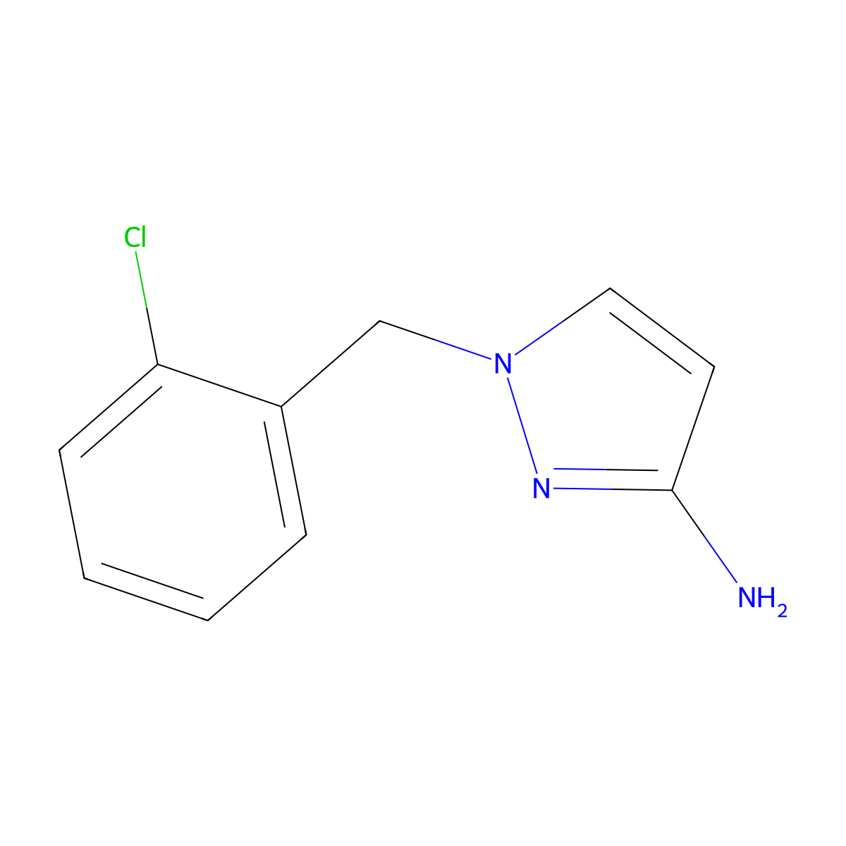 1-(2-Chlorobenzyl)-1H-pyrazol-3-amine molecular structure, CAS 492426-32-1