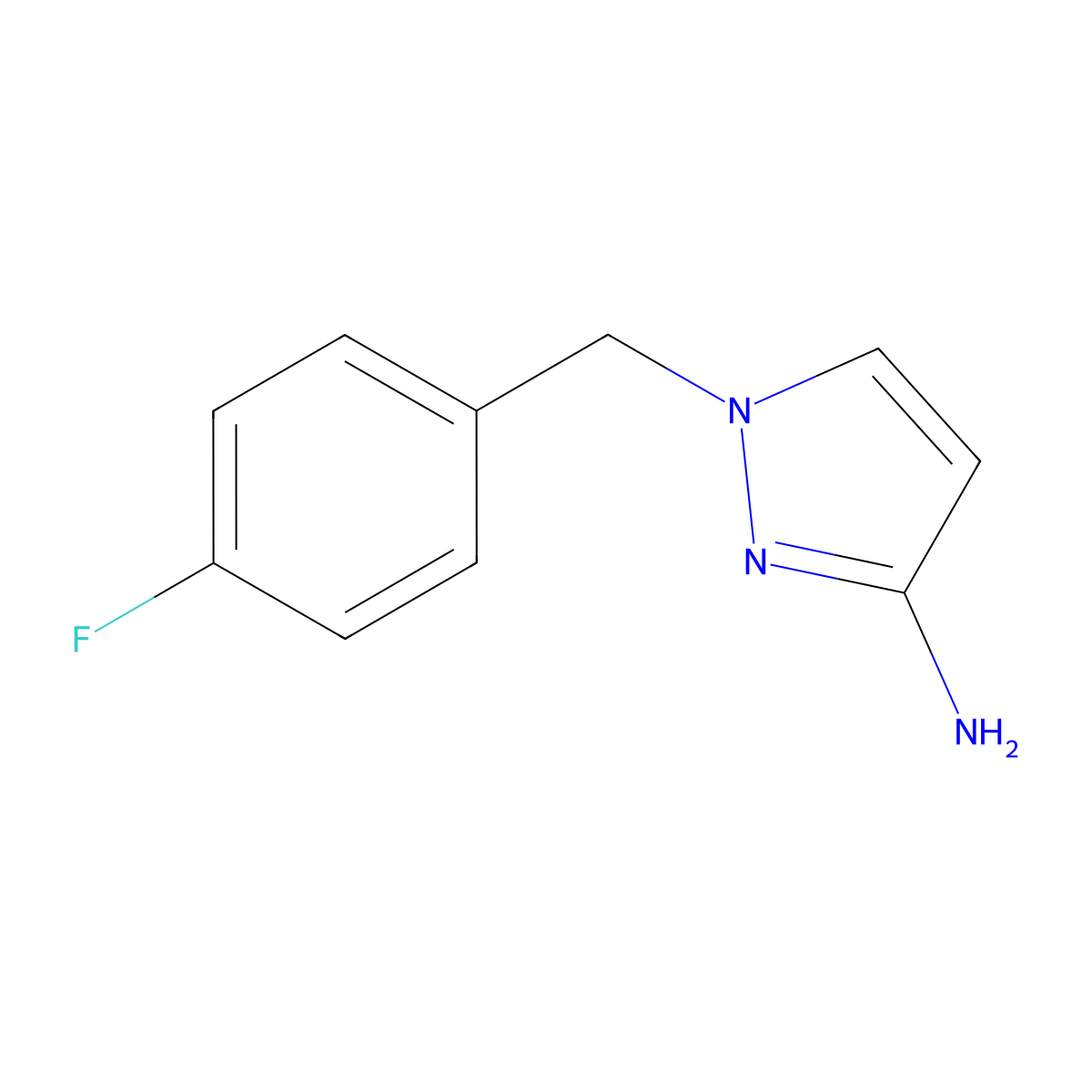 1-(4-Fluorobenzyl)-1H-pyrazol-3-amine molecular structure, CAS 492426-35-4