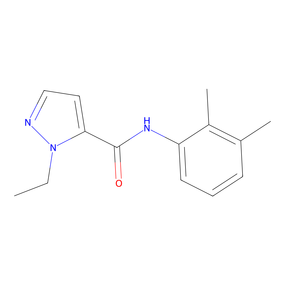 N-(2,3-dimethylphenyl)-1-ethyl-1H-pyrazole-5-carboxamide molecular structure, CAS 492426-40-1