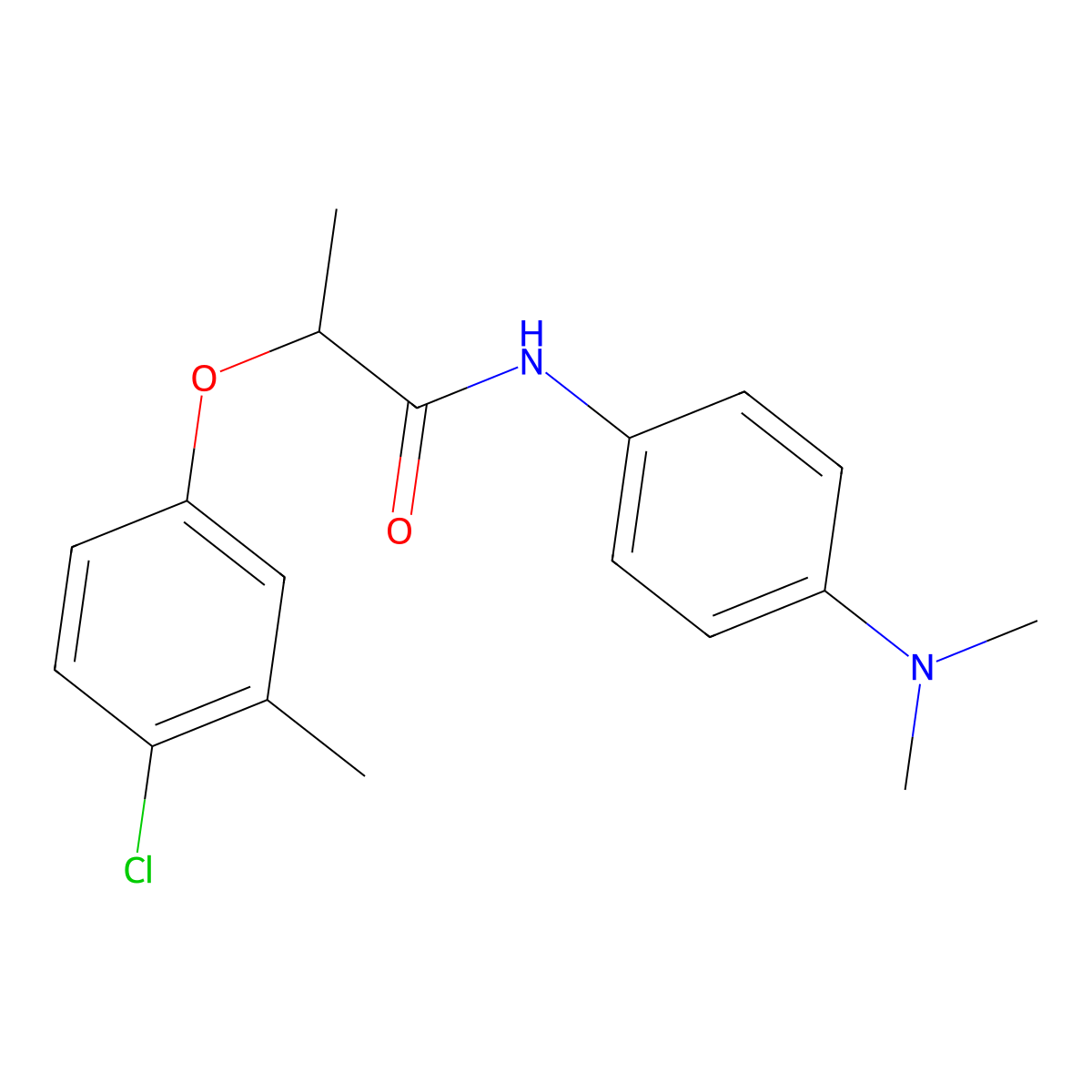 2-(4-chloro-3-methylphenoxy)-N-[4-(dimethylamino)phenyl]propanamide molecular structure, CAS 492428-42-9