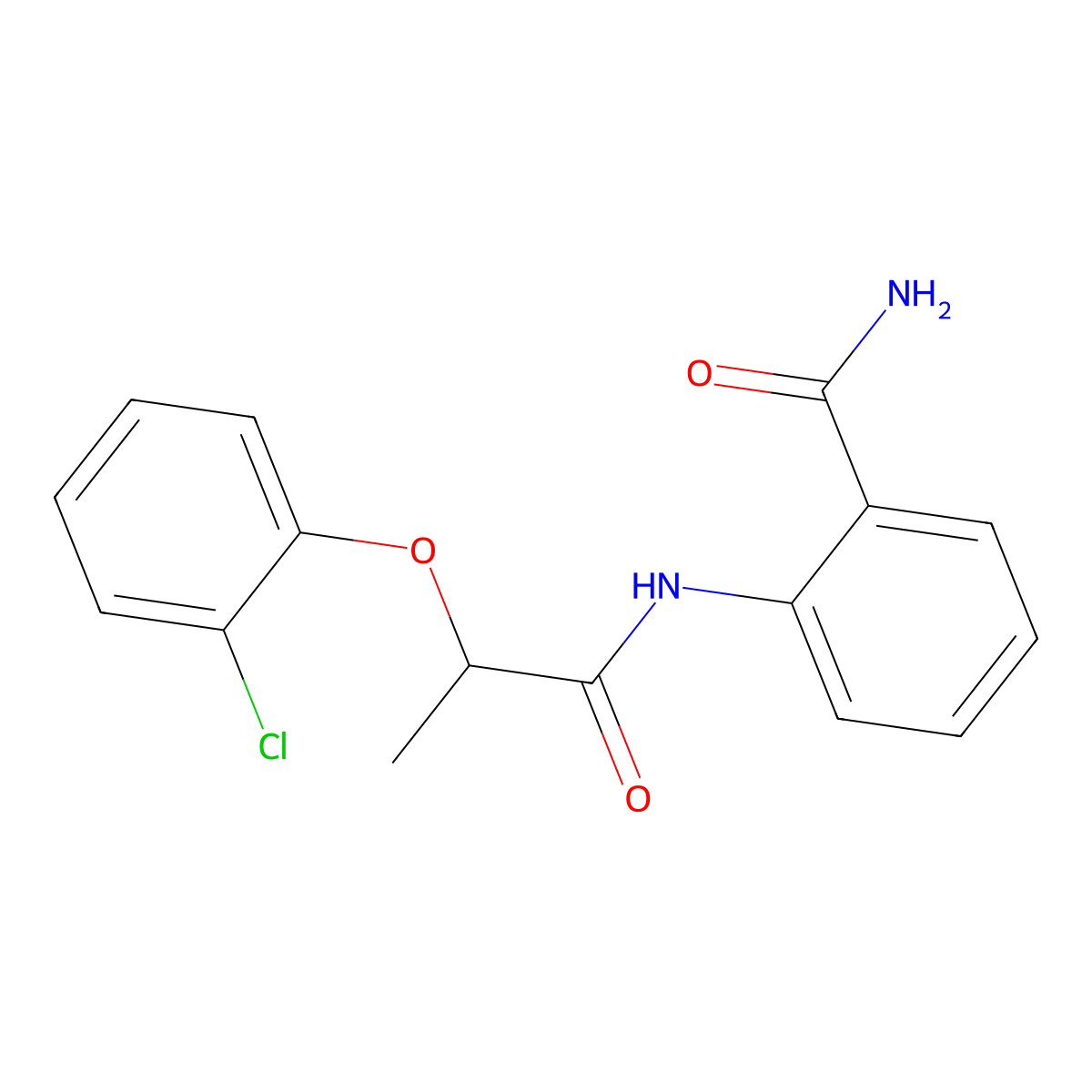 2-[2-(2-Chlorophenoxy)propanoylamino]benzamide molecular structure, CAS 492428-44-1