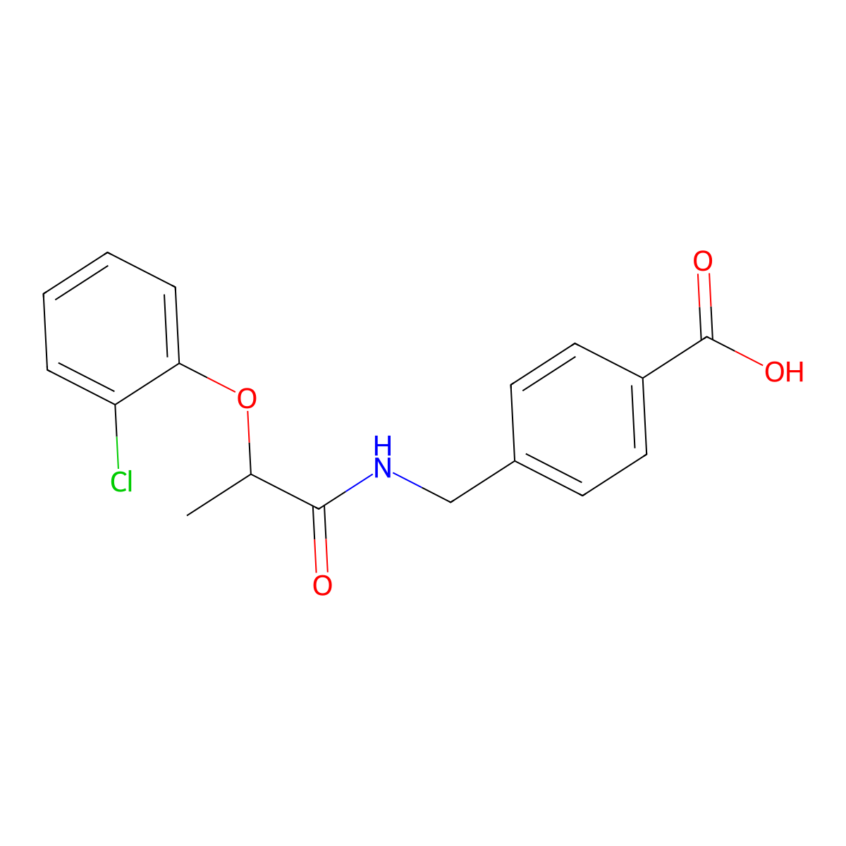 4-({[2-(2-Chlorophenoxy)propanoyl]amino}methyl)benzoic acid molecular structure, CAS 492428-47-4