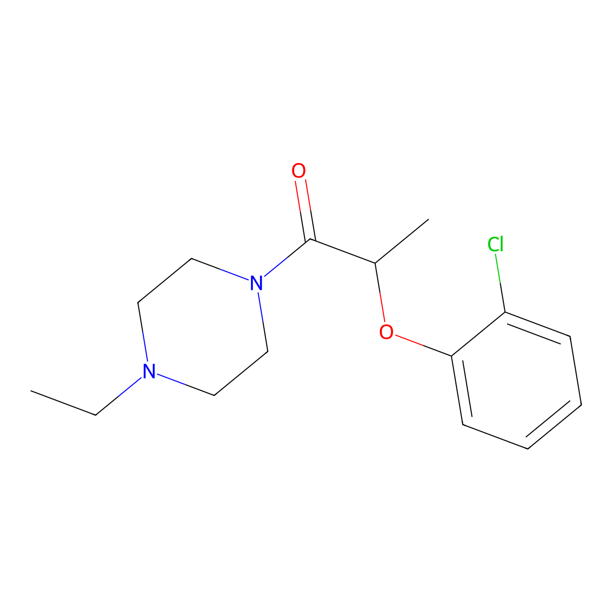 2-(2-Chlorophenoxy)-1-(4-ethylpiperazin-1-yl)propan-1-one molecular structure, CAS 492429-27-3