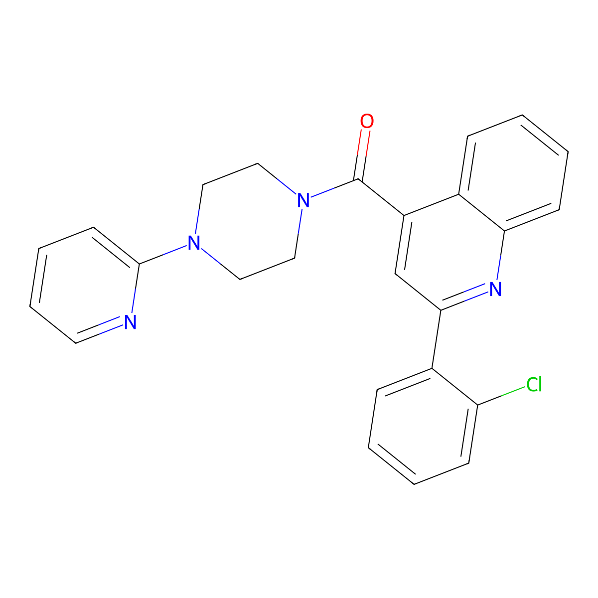 [2-(2-Chlorophenyl)-4-quinolyl][4-(2-pyridyl)piperazino]methanone molecular structure, CAS 492429-31-9