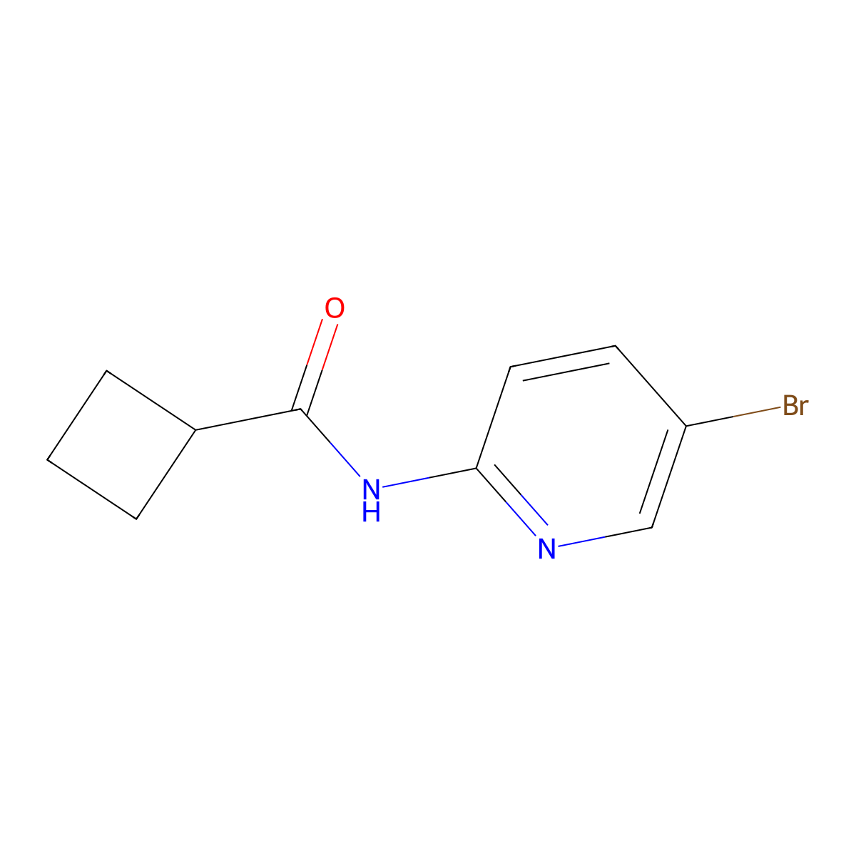 N-(5-bromopyridin-2-yl)cyclobutanecarboxamide molecular structure, CAS 492429-47-7