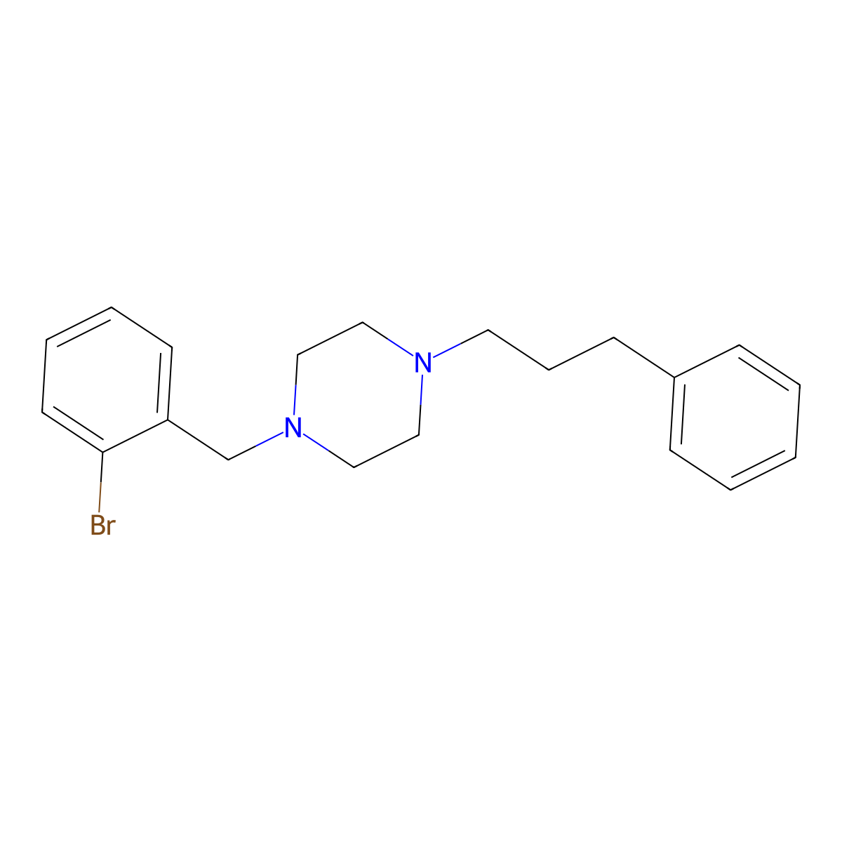 1-[(2-Bromophenyl)methyl]-4-(3-phenylpropyl)piperazine molecular structure, CAS 492429-79-5