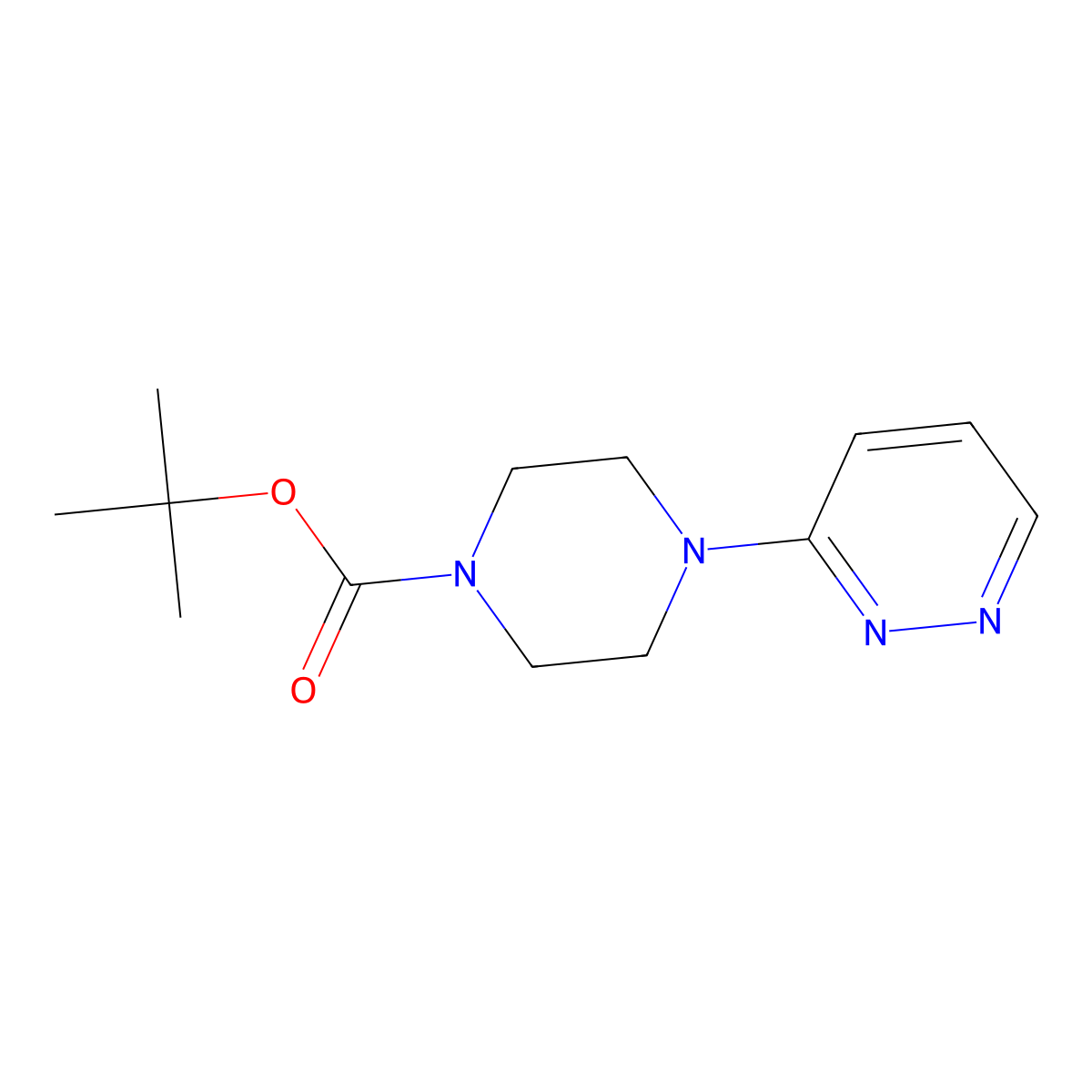 Tert-butyl 4-pyridazin-3-ylpiperazine-1-carboxylate molecular structure, CAS 492431-12-6