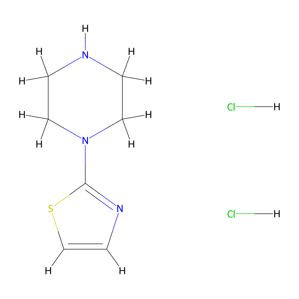 1-(1,3-Thiazol-2-yl)piperazine--hydrogen chloride (1/2) molecular structure, CAS 492431-13-7