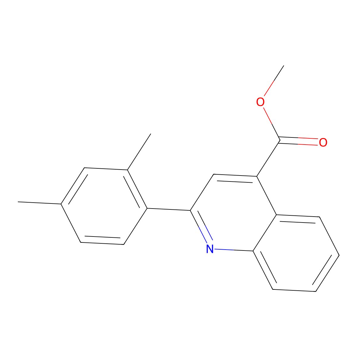 Methyl 2-(2,4-dimethylphenyl)quinoline-4-carboxylate molecular structure, CAS 492432-67-4