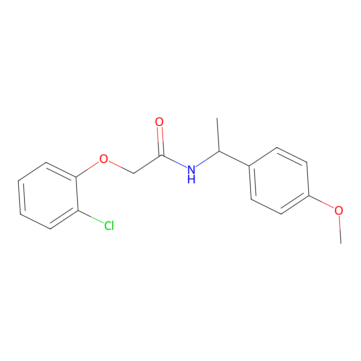 2-(2-chlorophenoxy)-N-[1-(4-methoxyphenyl)ethyl]acetamide molecular structure, CAS 492433-92-8