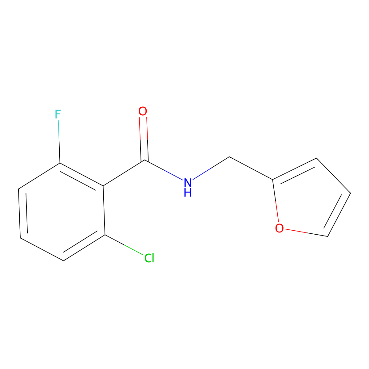 2-chloro-6-fluoro-N-(furan-2-ylmethyl)benzamide molecular structure, CAS 492434-03-4