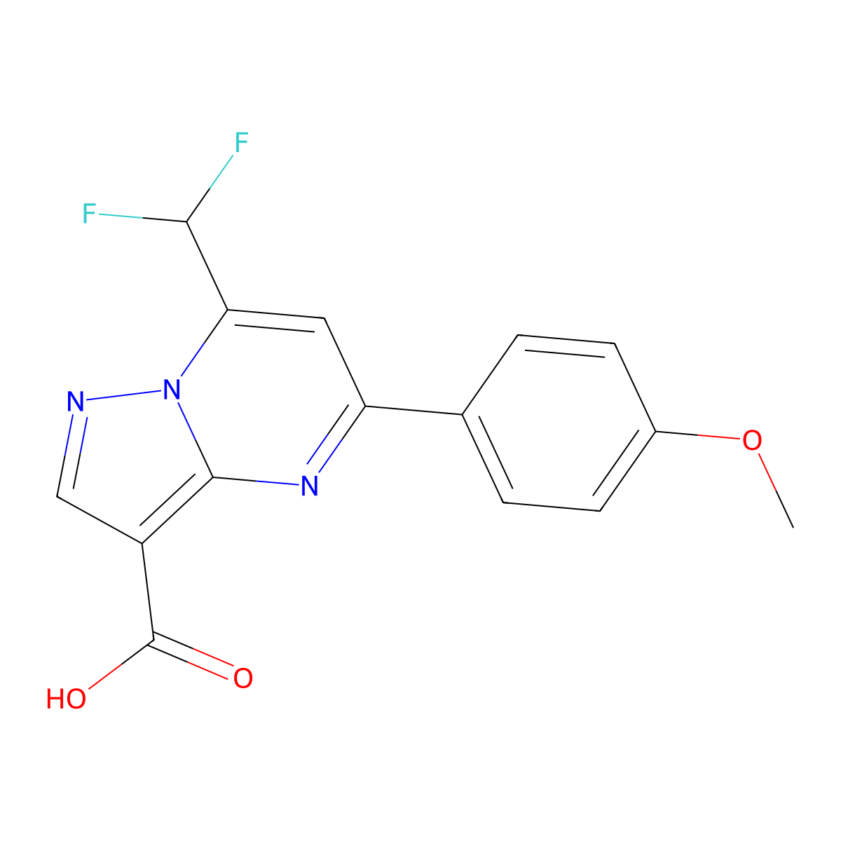7-(Difluoromethyl)-5-(4-methoxyphenyl)pyrazolo[1,5-a]pyrimidine-3-carboxylic acid molecular structure, CAS 492434-20-5