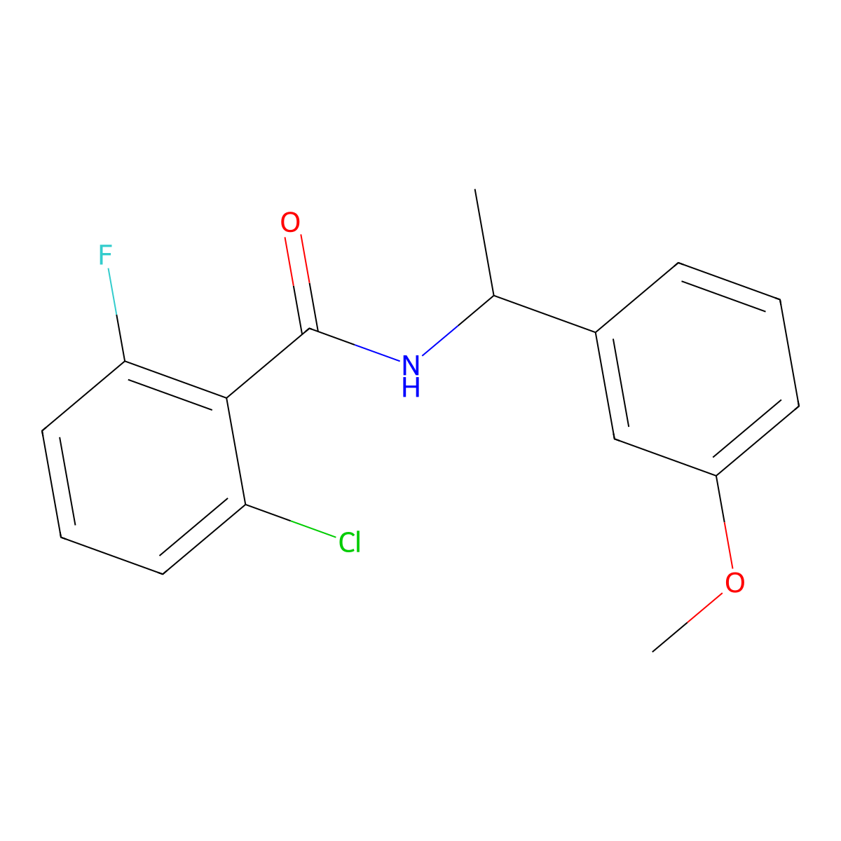2-chloro-6-fluoro-N-[1-(3-methoxyphenyl)ethyl]benzamide molecular structure, CAS 492437-66-8