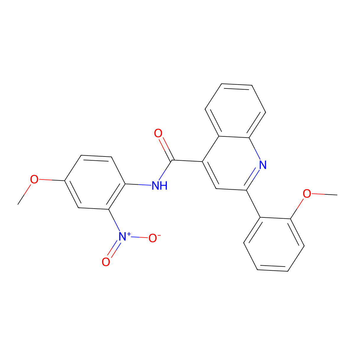 N-(4-methoxy-2-nitrophenyl)-2-(2-methoxyphenyl)quinoline-4-carboxamide molecular structure, CAS 492438-36-5