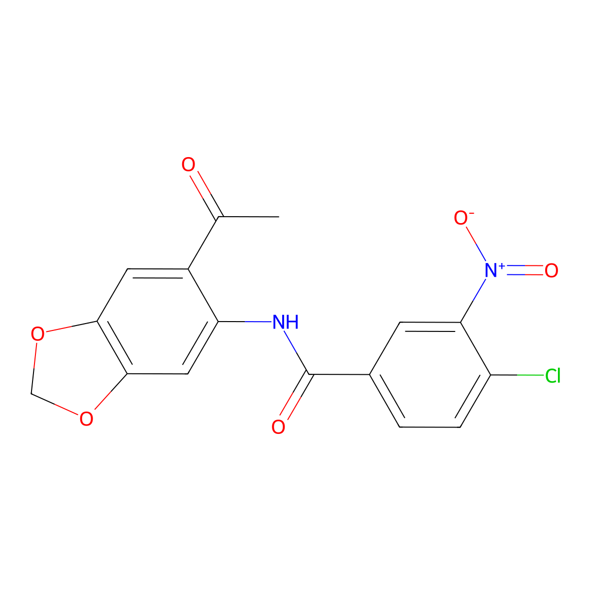 N-(6-acetyl-1,3-benzodioxol-5-yl)-4-chloro-3-nitrobenzamide molecular structure, CAS 492439-64-2
