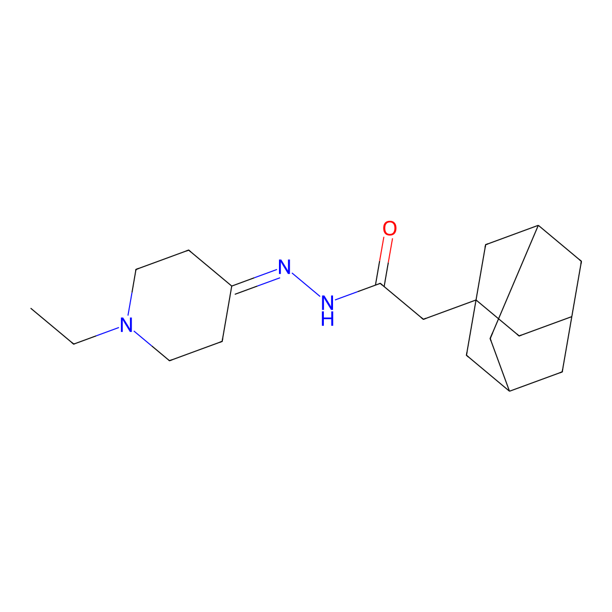 2-(1-adamantyl)-N'-(1-ethyl-4-piperidinylidene)acetohydrazide molecular structure, CAS 492439-68-6