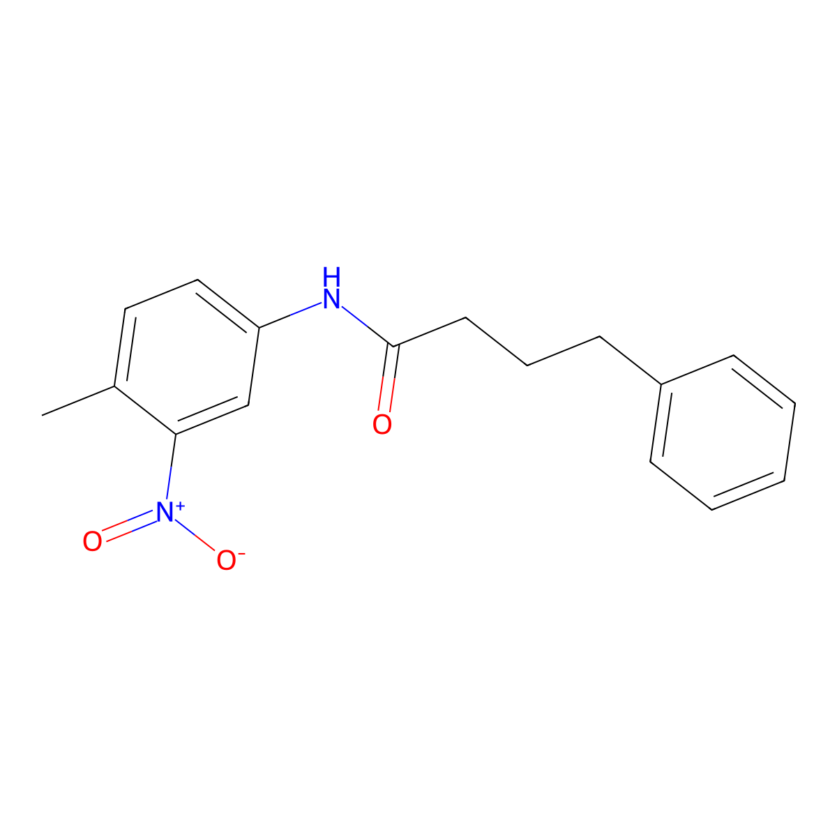 N-(4-methyl-3-nitrophenyl)-4-phenylbutanamide molecular structure, CAS 492441-30-2