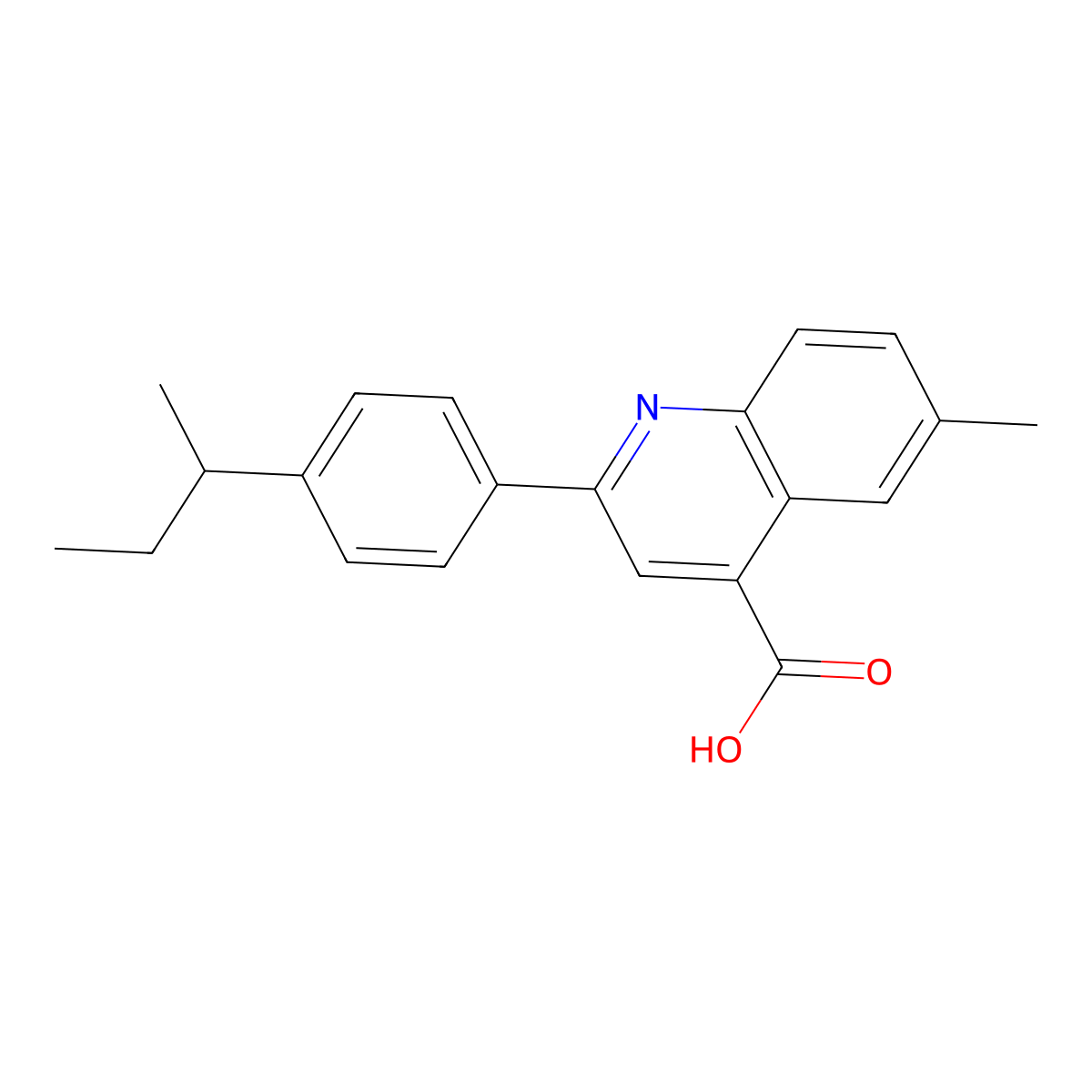 2-(4-Sec-butylphenyl)-6-methylquinoline-4-carboxylic acid molecular structure, CAS 492442-13-4