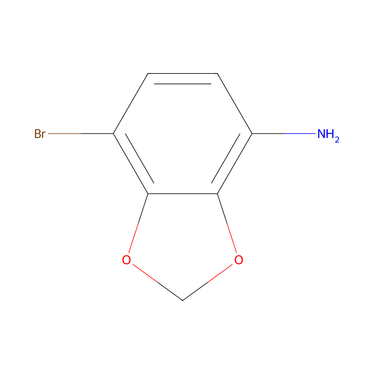 7-Bromo-1,3-benzodioxol-4-amine molecular structure, CAS 492443-67-1
