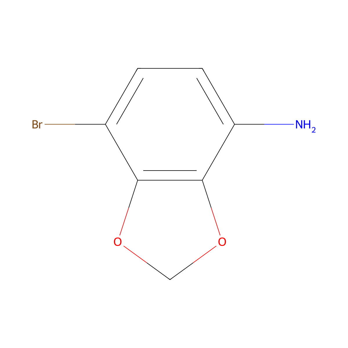 7-Bromo-1,3-benzodioxol-4-amine molecular structure, CAS 492443-67-1
