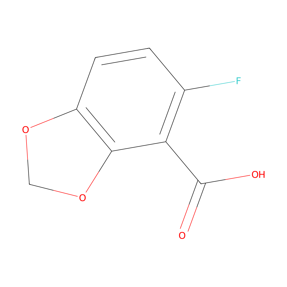 5-fluoro-2H-1,3-benzodioxole-4-carboxylic acid molecular structure, CAS 492444-08-3