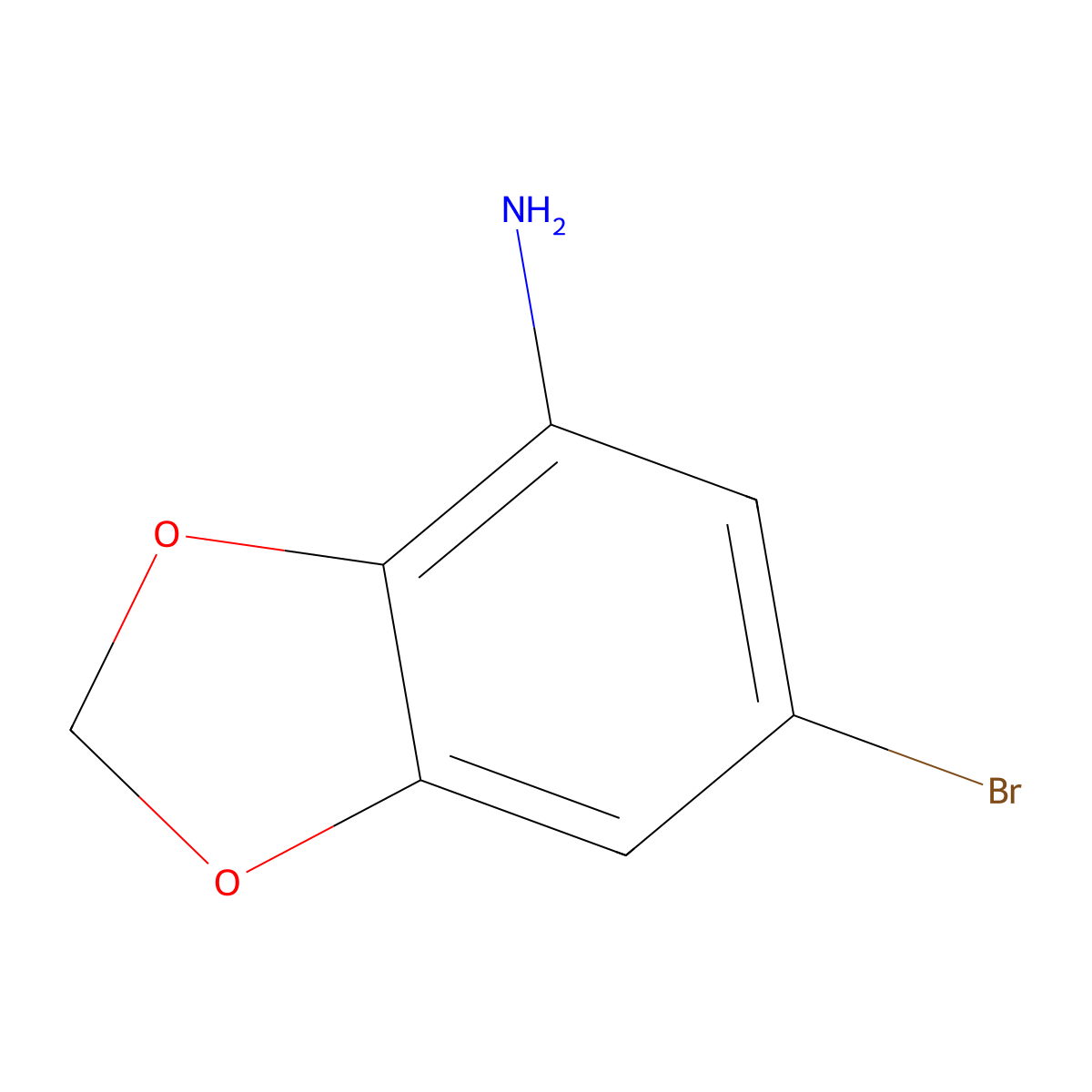 6-Bromo-1,3-dioxaindan-4-amine molecular structure, CAS 492444-10-7