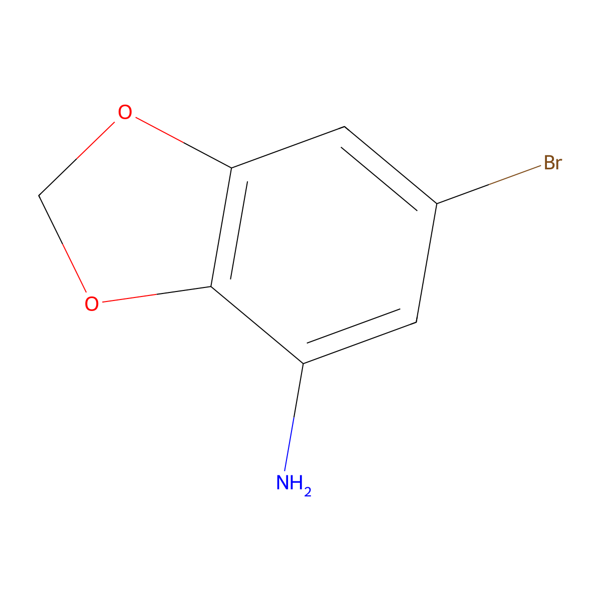 6-Bromo-1,3-dioxaindan-4-amine molecular structure, CAS 492444-10-7