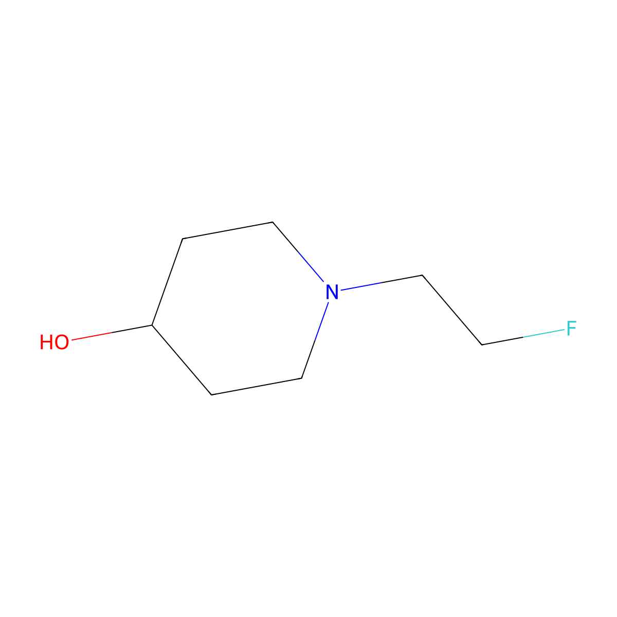 1-(2-Fluoroethyl)piperidin-4-ol molecular structure, CAS 492446-45-4