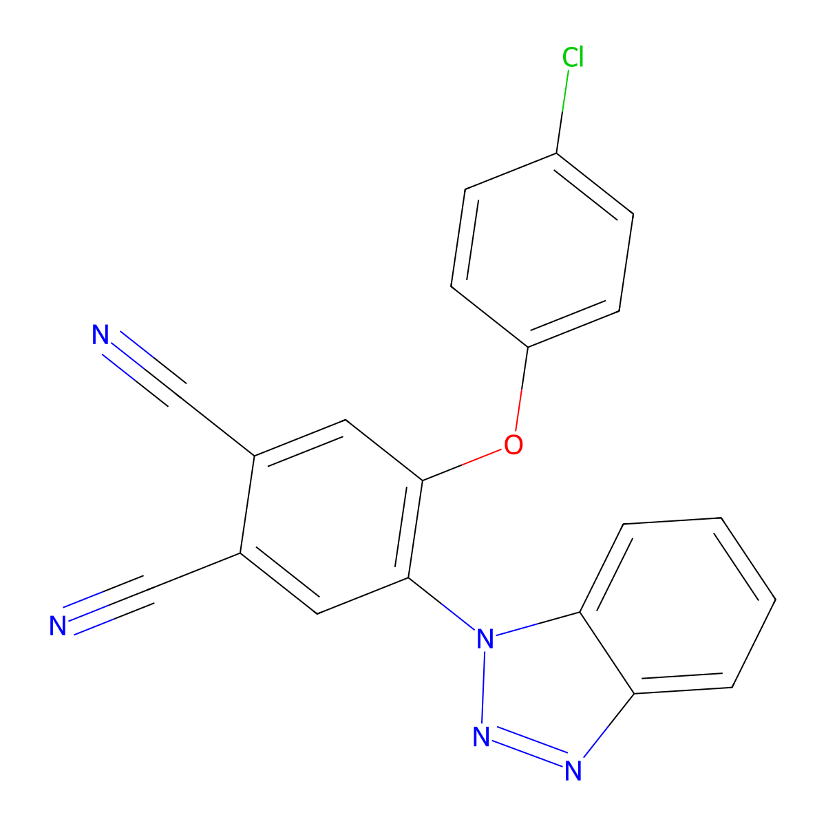 4-(Benzotriazol-1-yl)-5-(4-chlorophenoxy)benzene-1,2-dicarbonitrile molecular structure, CAS 492447-04-8
