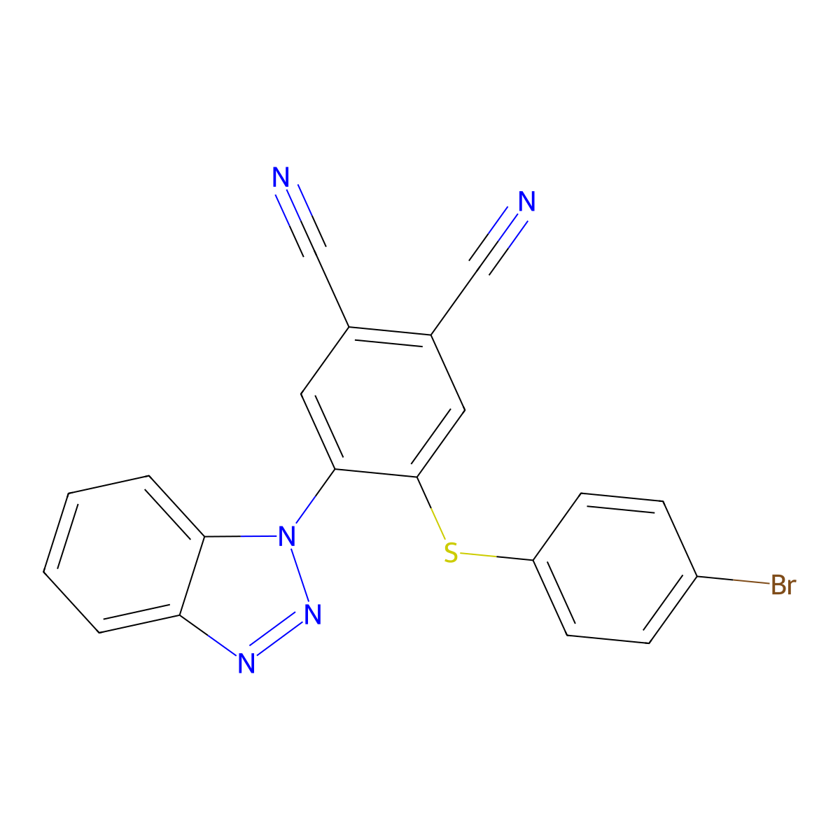 4-(Benzotriazol-1-yl)-5-(4-bromophenyl)sulfanylbenzene-1,2-dicarbonitrile molecular structure, CAS 492447-28-6