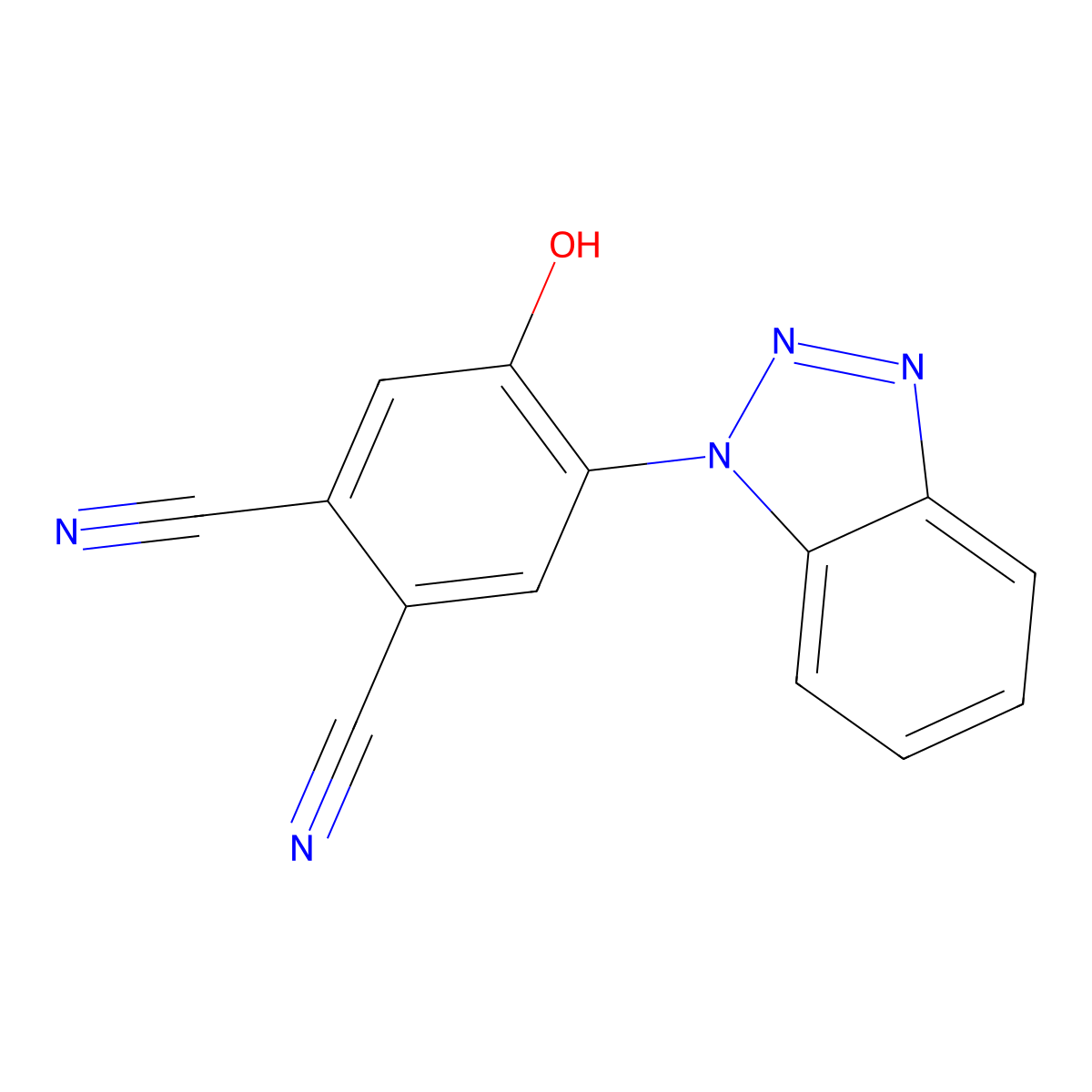 4-(Benzotriazol-1-yl)-5-hydroxybenzene-1,2-dicarbonitrile molecular structure, CAS 492447-33-3
