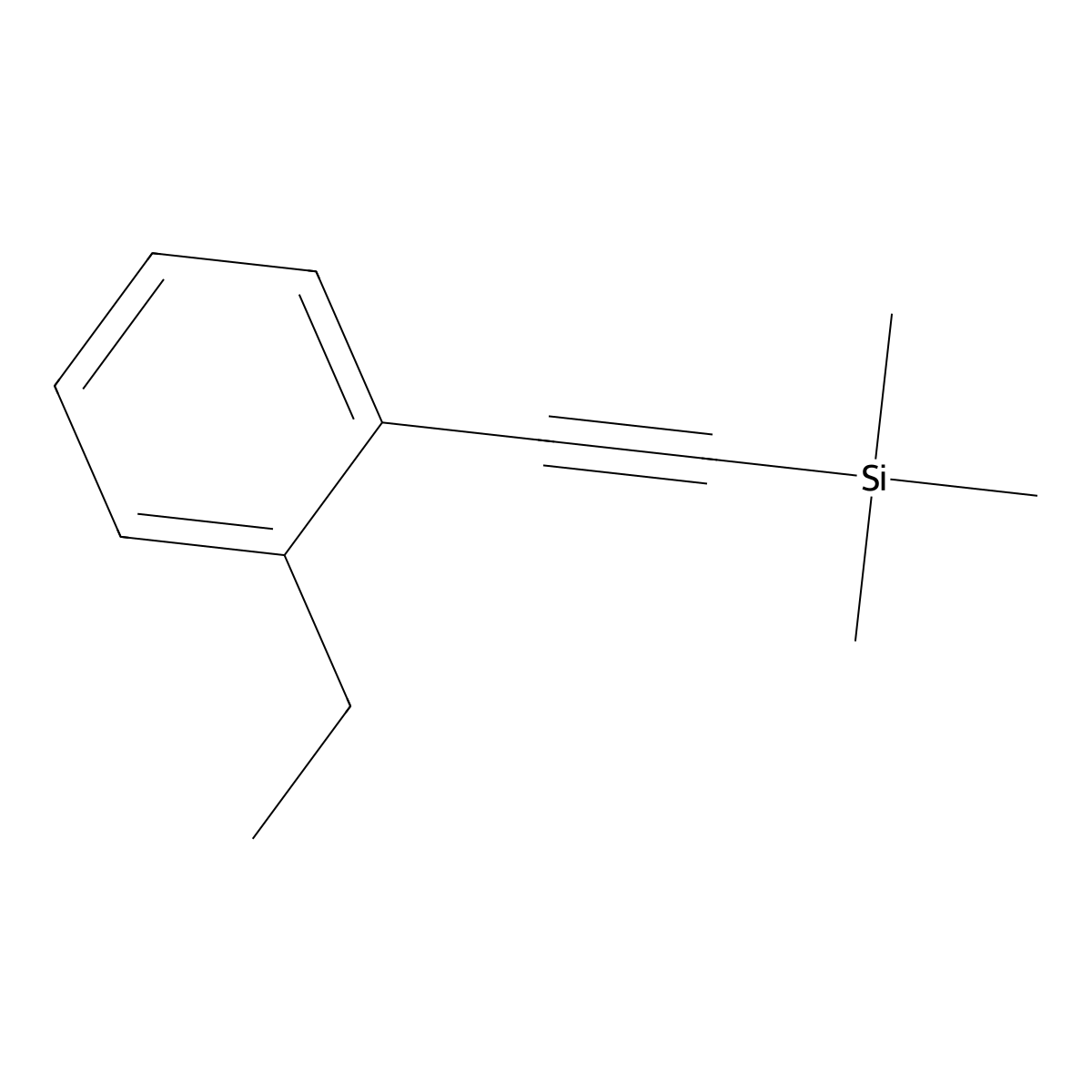 (2-Ethyl-phenylethynyl)-trimethyl-silane molecular structure, CAS 492448-53-0