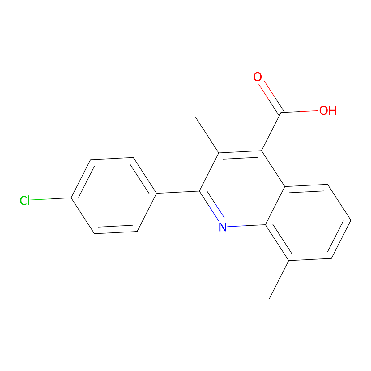 2-(4-Chlorophenyl)-3,8-dimethylquinoline-4-carboxylic acid molecular structure, CAS 492448-66-5