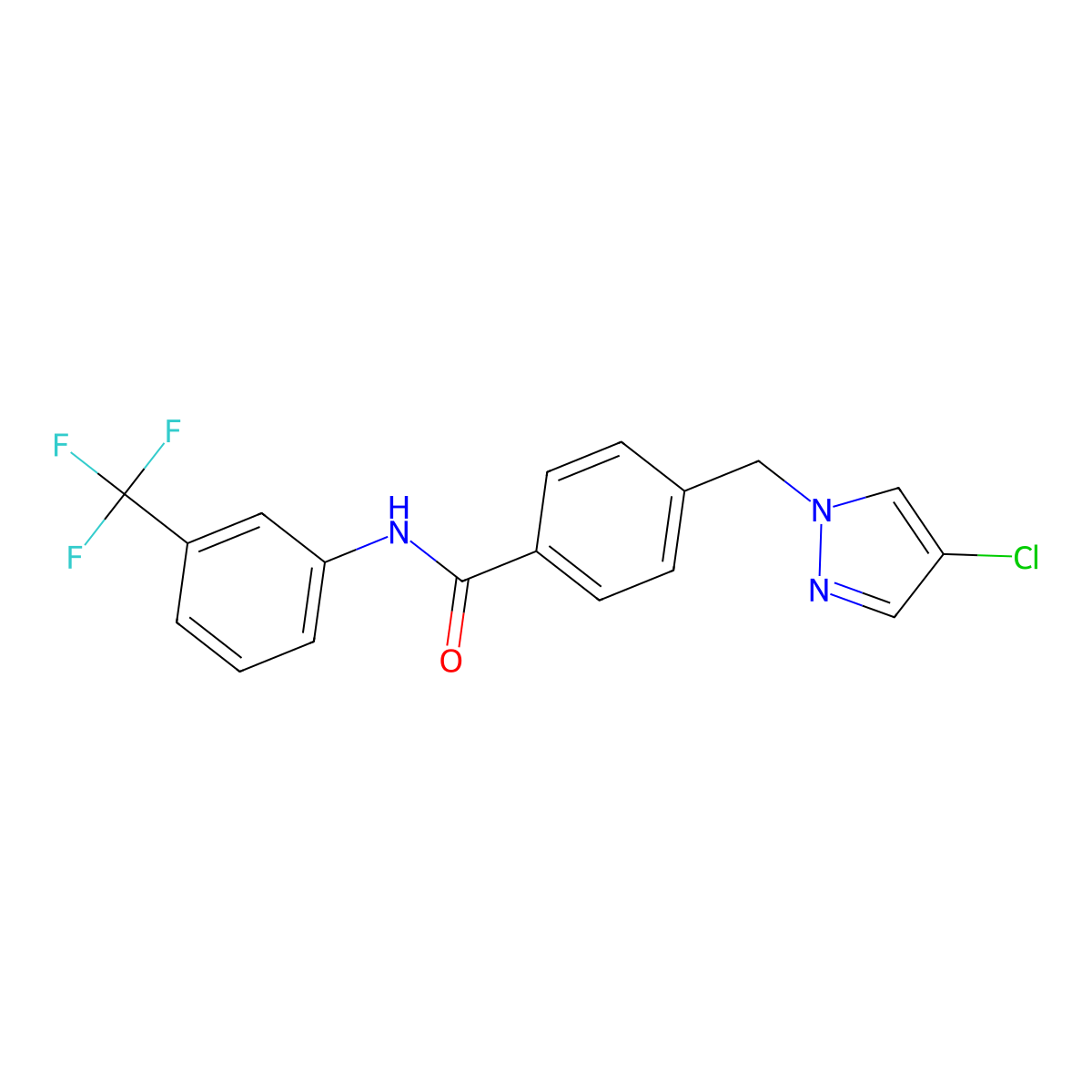 4-[(4-chloro-1H-pyrazol-1-yl)methyl]-N-[3-(trifluoromethyl)phenyl]benzamide molecular structure, CAS 492456-64-1