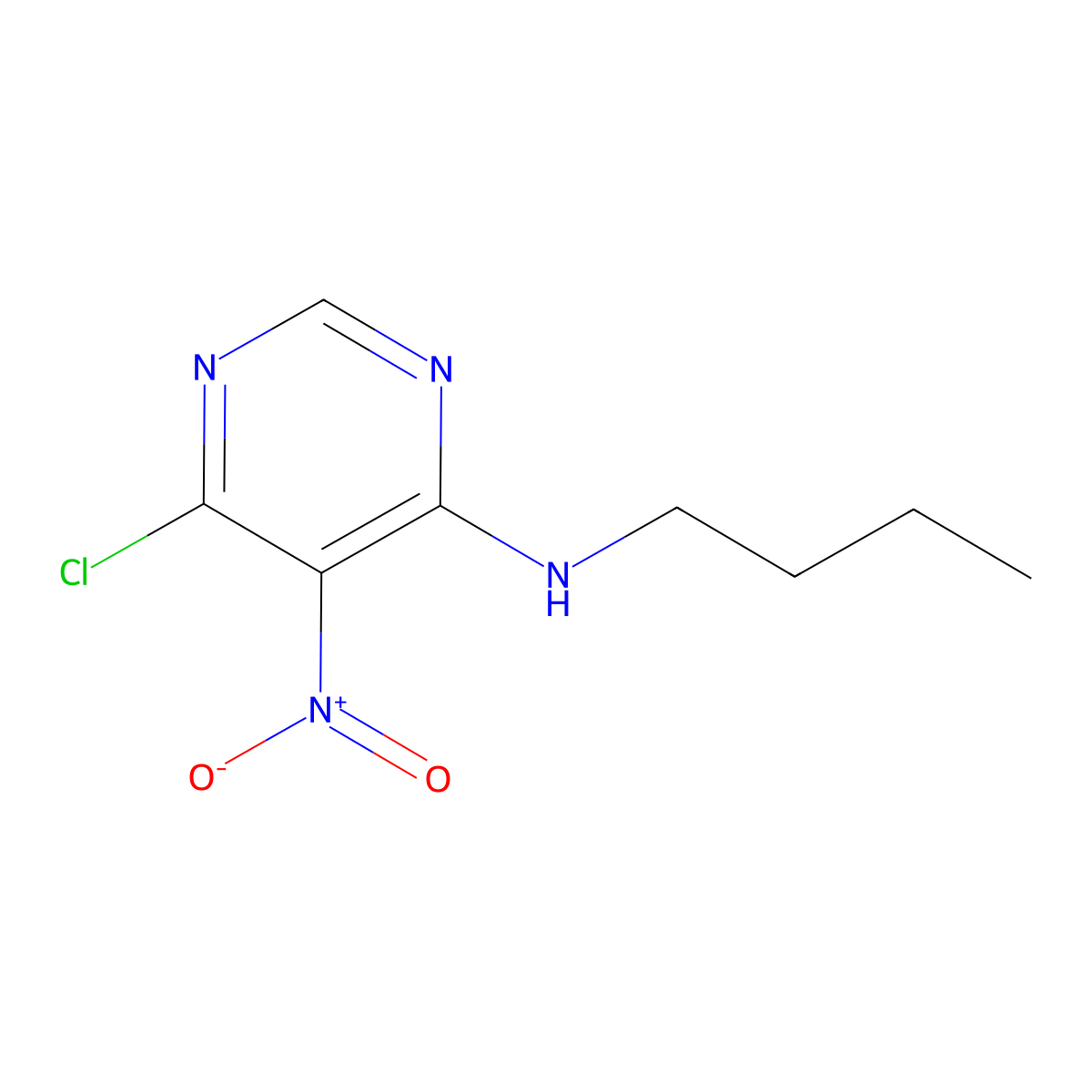 N-butyl-6-chloro-5-nitropyrimidin-4-amine molecular structure, CAS 492464-18-3
