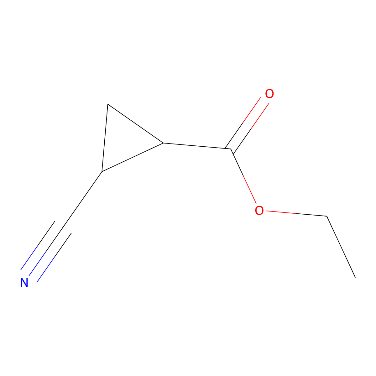 Ethyl 2-cyanocyclopropane-1-carboxylate molecular structure, CAS 492468-16-3
